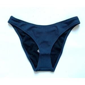 J. Crew Curve Bikini Bottom Navy Blue Size Medium NEW